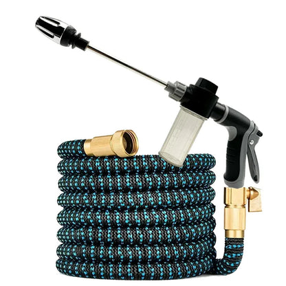Garden Hose Expandable 3X Brass Fittings & Spray Gun