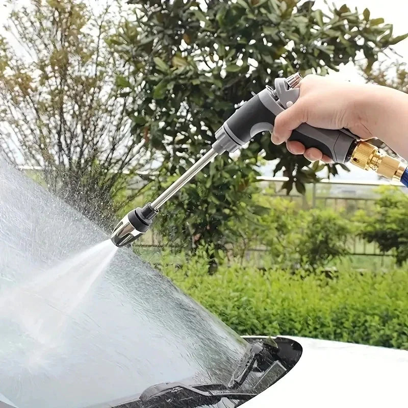 Garden Hose Expandable 3X Brass Fittings & Spray Gun