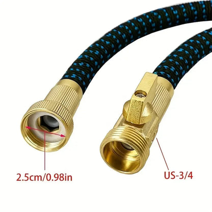 Garden Hose Expandable 3X Brass Fittings & Spray Gun