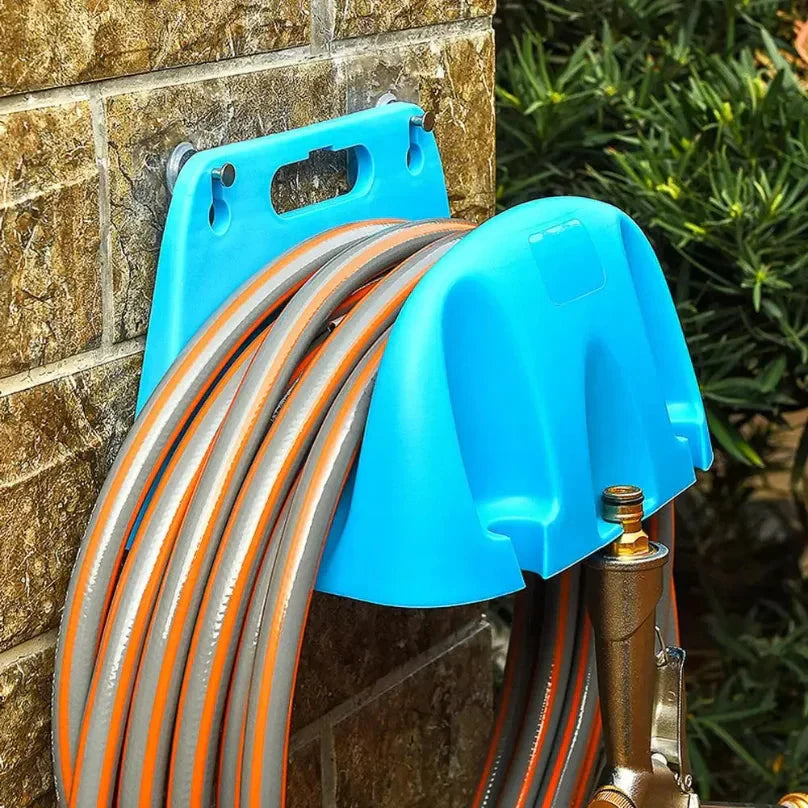 Garden Hose Holder Wall-Mounted Integrated Handle Kink-Preventing