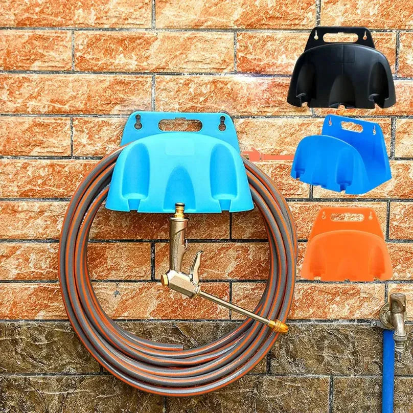 Garden Hose Holder Wall-Mounted Integrated Handle Kink-Preventing