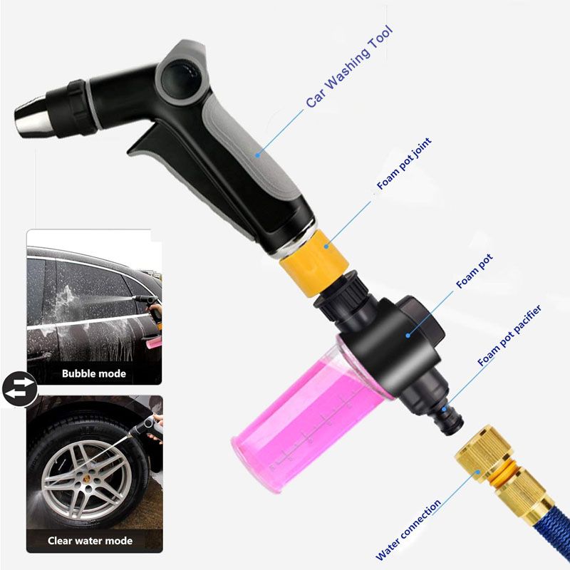 Garden Hose Nozzle High-Pressure Adjustable Quick-Connect