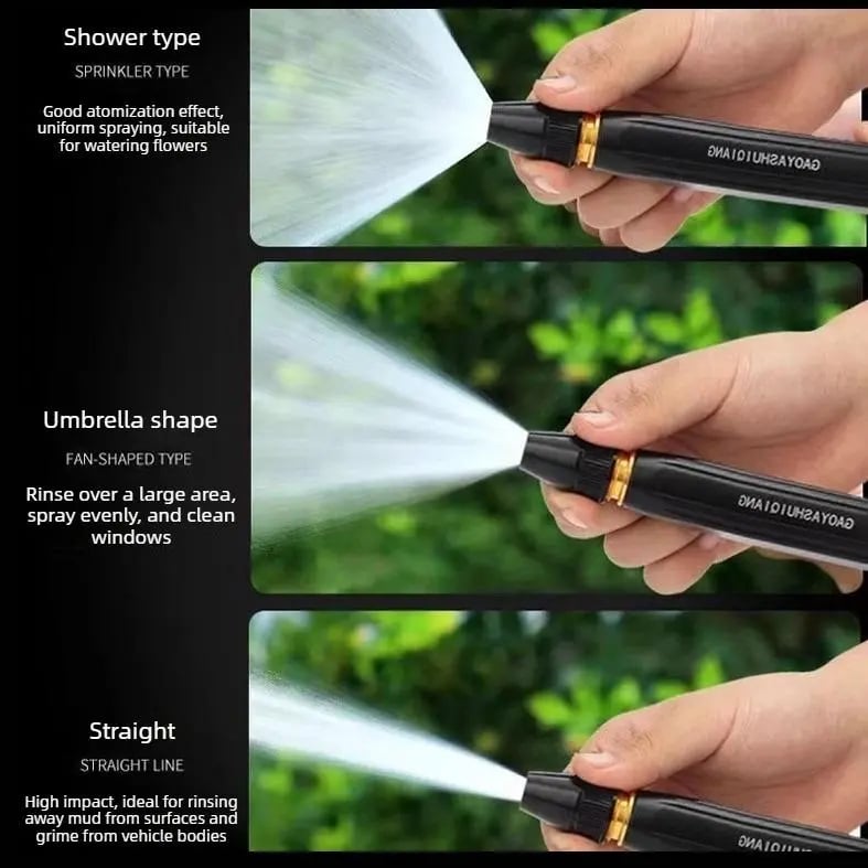 Garden Hose Spray Nozzle 10x Pressure Boost 3 Settings