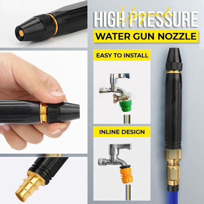 Garden Hose Spray Nozzle 10x Pressure Boost 3 Settings