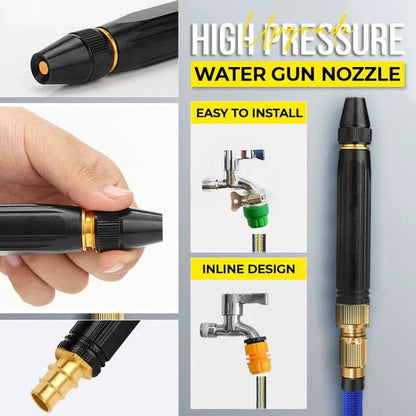 Garden Hose Spray Nozzle 10x Pressure Boost 3 Settings
