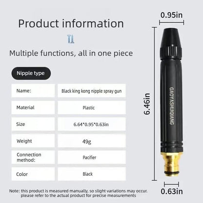 Garden Hose Spray Nozzle 10x Pressure Boost 3 Settings