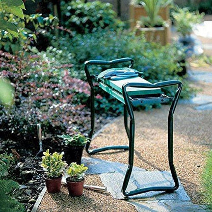 Garden Kneeler Foldable Ergonomic Handles Waterproof Cushion