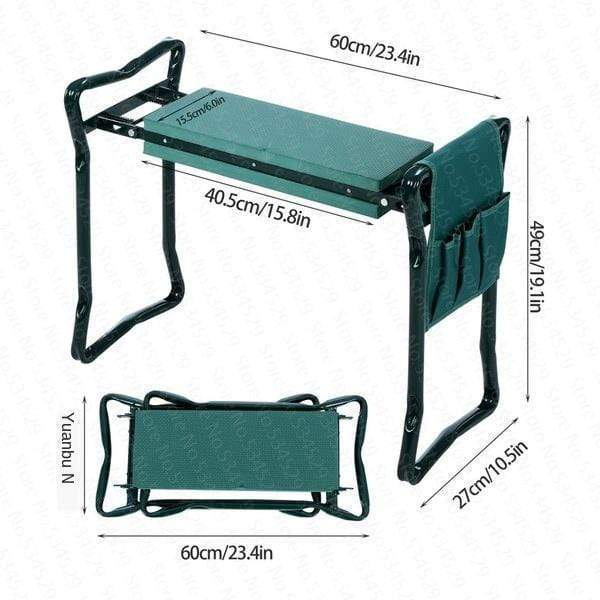 Garden Kneeler Foldable Ergonomic Handles Waterproof Cushion