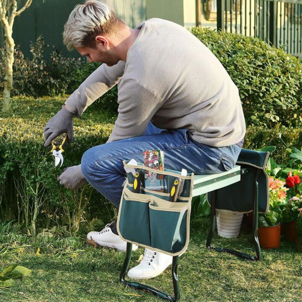 Garden Kneeler Foldable Two-In-One Seat Steel Frame