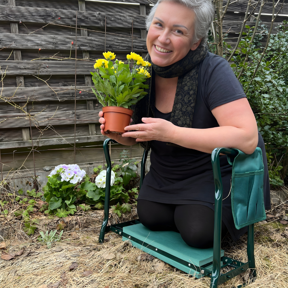 Garden Kneeler Foldable Two-In-One Seat Steel Frame