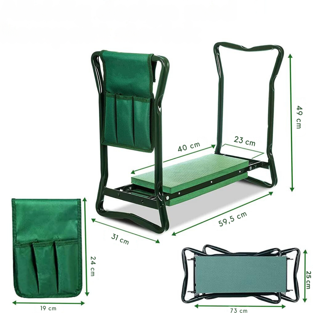 Garden Kneeler Foldable Two-In-One Seat Steel Frame