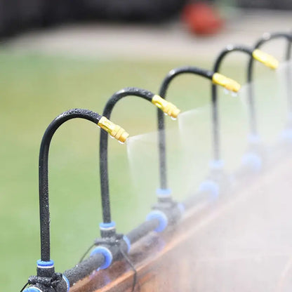Garden Misting System 20m Adjustable Copper Nozzles Quick Connect