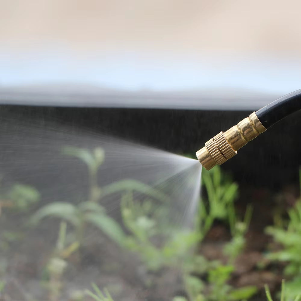 Garden Misting System 20m Adjustable Copper Nozzles Quick Connect