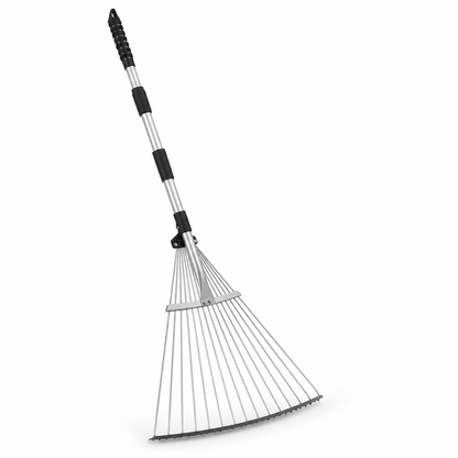 Garden Rake Telescopic Adjustable Head Stainless Steel