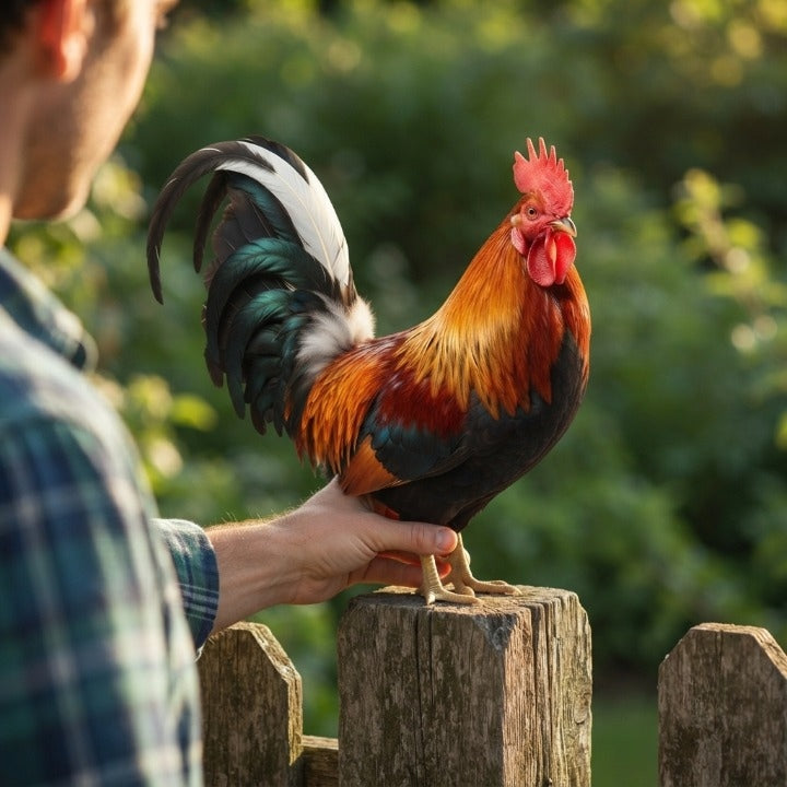 Garden Rooster Ornament Weather-Resistant Acrylic Two Sizes