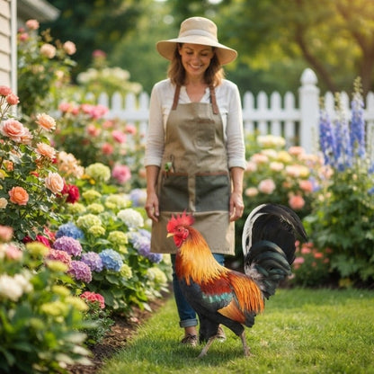 Garden Rooster Ornament Weather-Resistant Acrylic Two Sizes