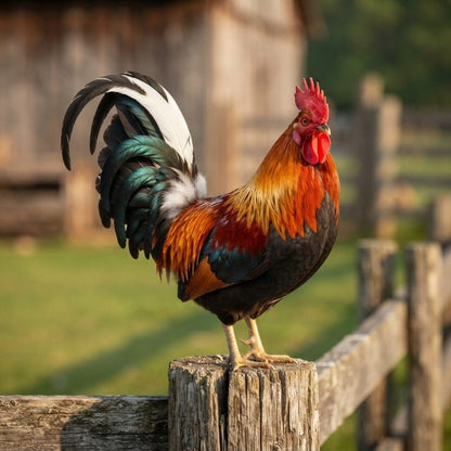 Garden Rooster Ornament Weather-Resistant Acrylic Two Sizes