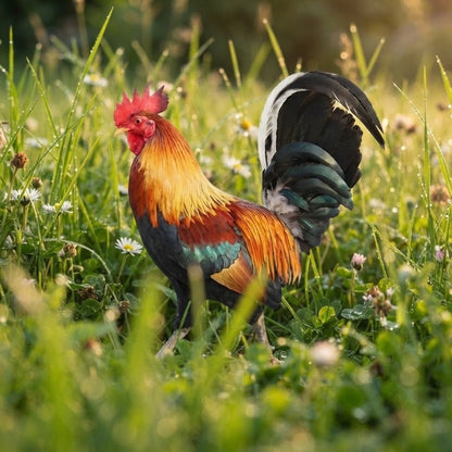 Garden Rooster Ornament Weather-Resistant Acrylic Two Sizes