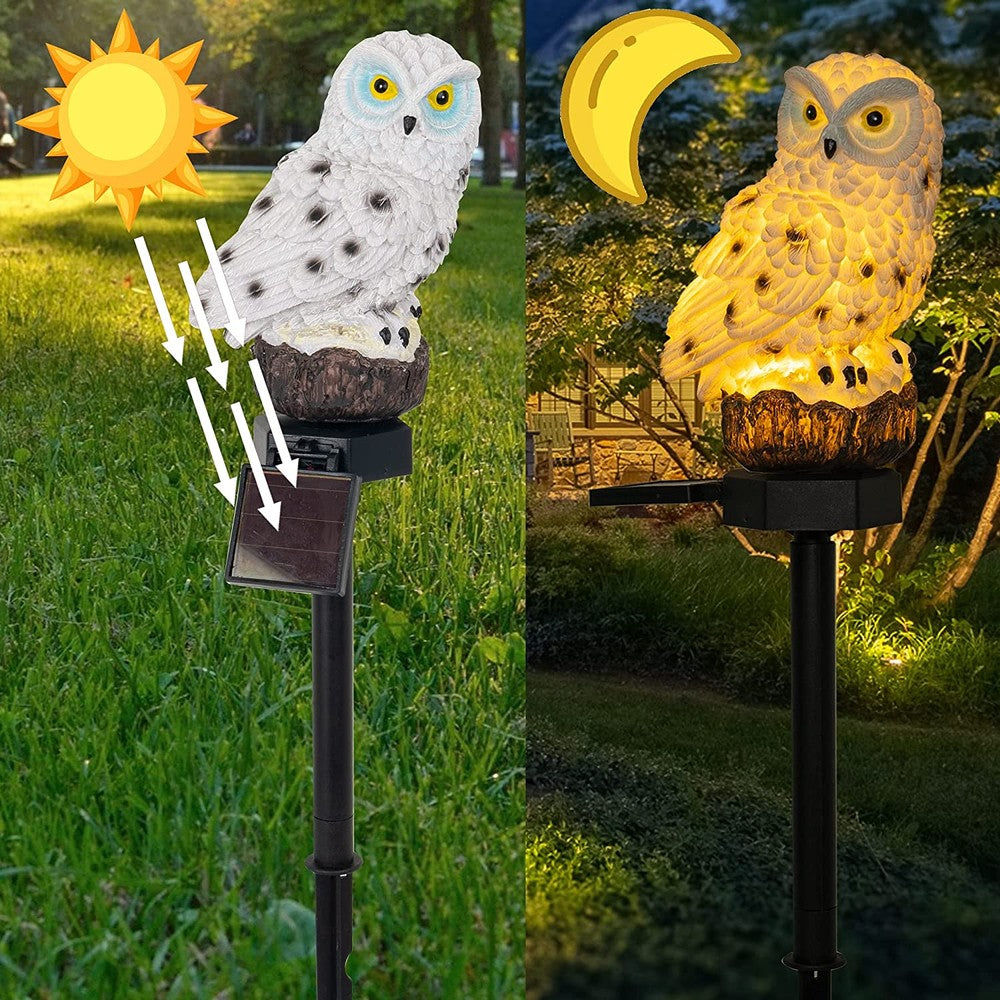 Garden Solar Light Owl Design Warm White LED