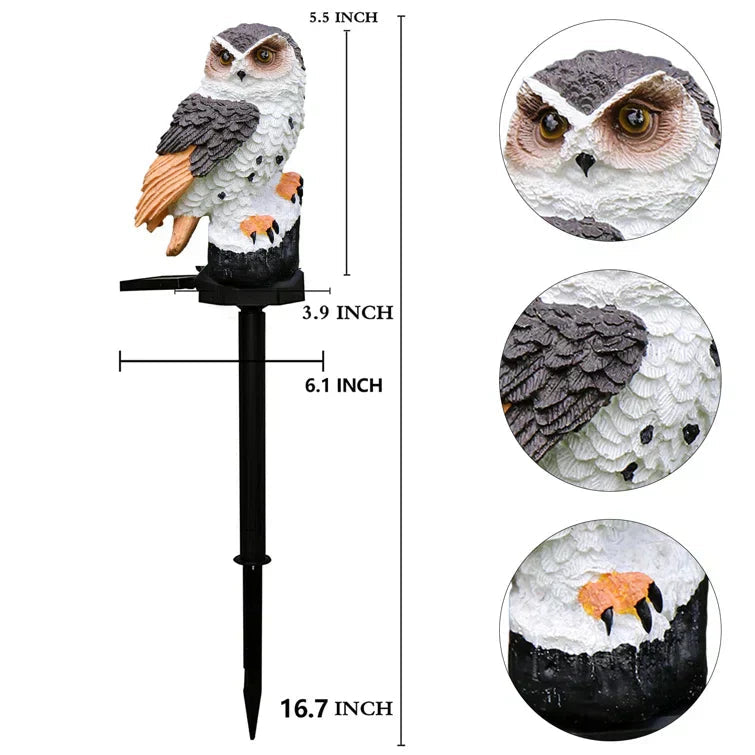 Garden Solar Light Owl Design Warm White LED