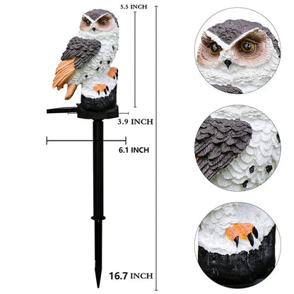 Garden Solar Light Owl Design Warm White LED