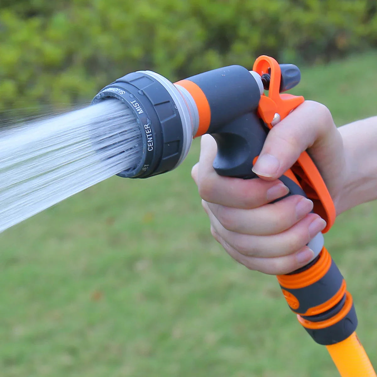 Garden Spray Gun 8-Mode Nozzle Locking Trigger & Non-Slip Handle
