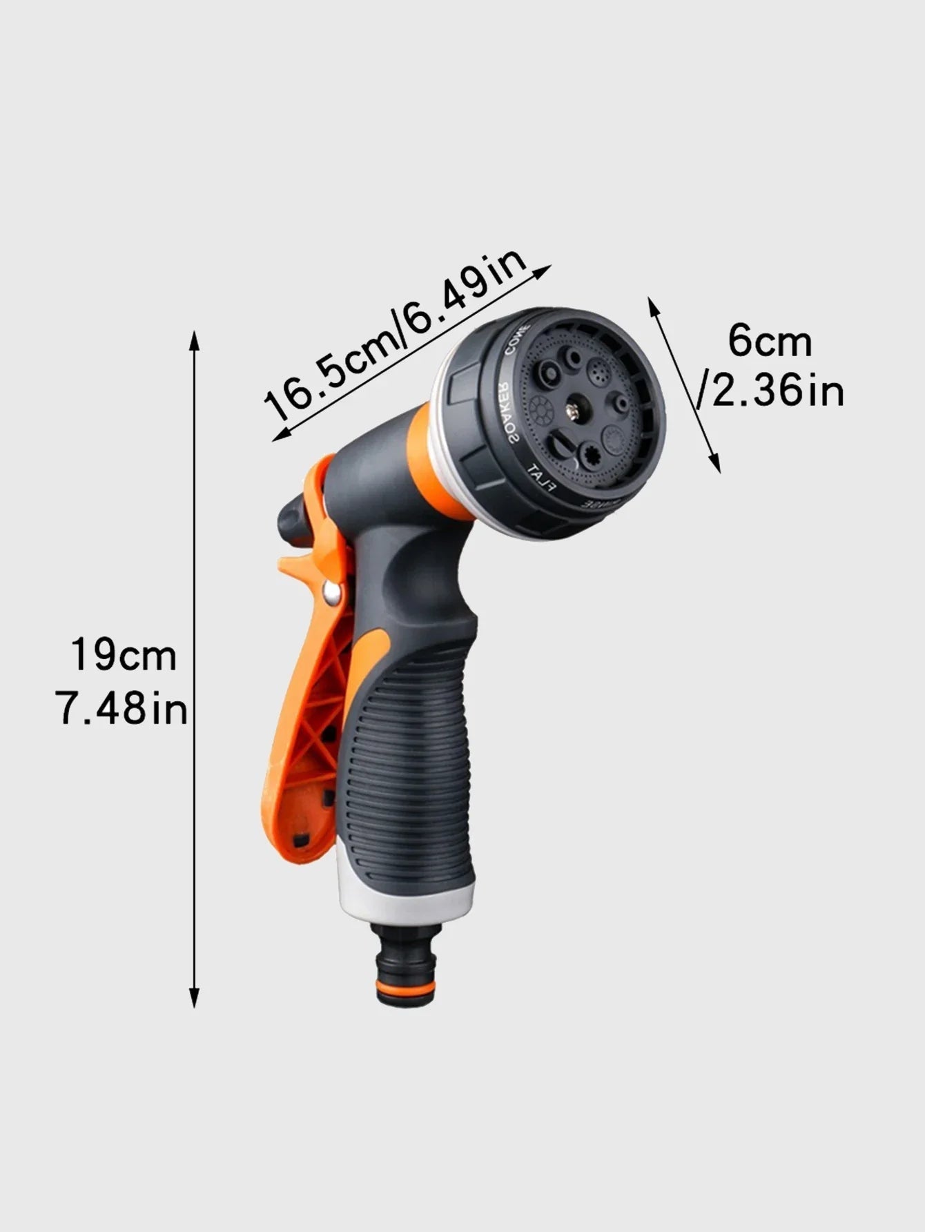 Garden Spray Gun 8-Mode Nozzle Locking Trigger & Non-Slip Handle