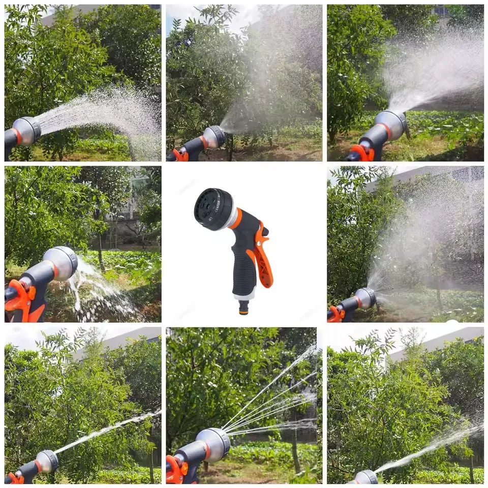 Garden Spray Gun 8-Mode Nozzle Locking Trigger & Non-Slip Handle