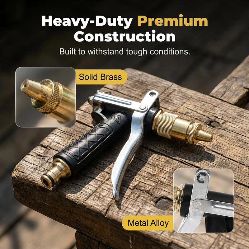Garden Spray Gun Adjustable Copper-Coated Brass Nozzle