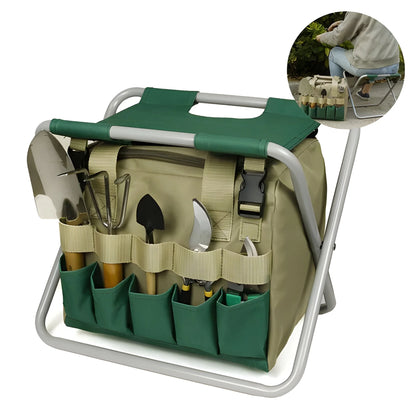 Garden Tool Set Folding Stool & Tool Bag
