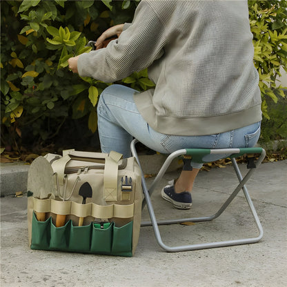 Garden Tool Set Folding Stool & Tool Bag