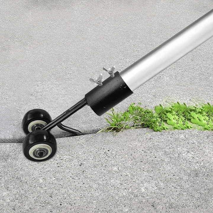 Garden Weed Remover Telescopic Handle Wheeled Root-Grip Head