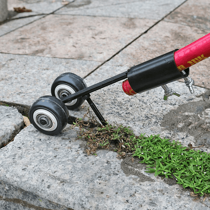 Garden Weed Remover Telescopic Handle Wheeled Root-Grip Head