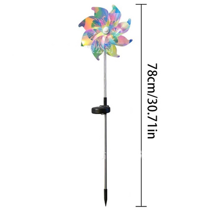 Garden Wind Spinner Solar-Powered Rainbow LED Dusk Activated
