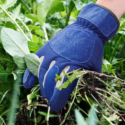 Gardening Gloves Cowhide Leather Palm & Breathable Back