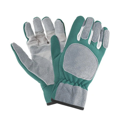 Gardening Gloves Cowhide Leather Palm & Breathable Back