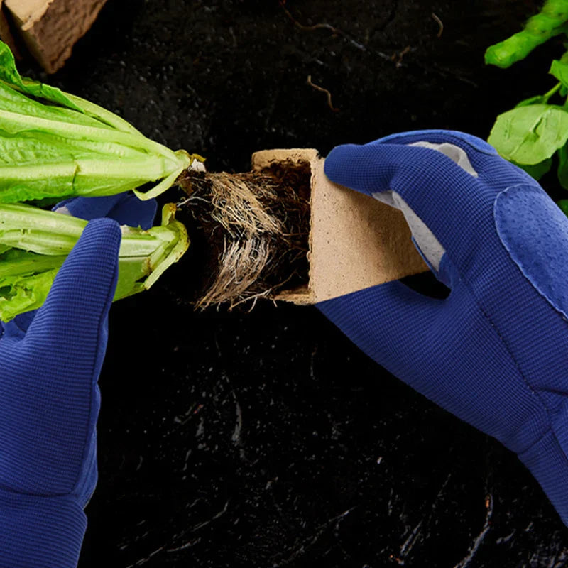 Gardening Gloves Cowhide Leather Palm & Breathable Back