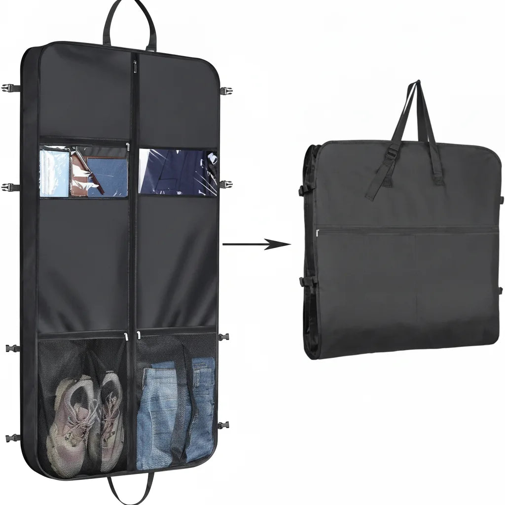 Garment Bag Foldable Oxford Fabric Multiple Pockets