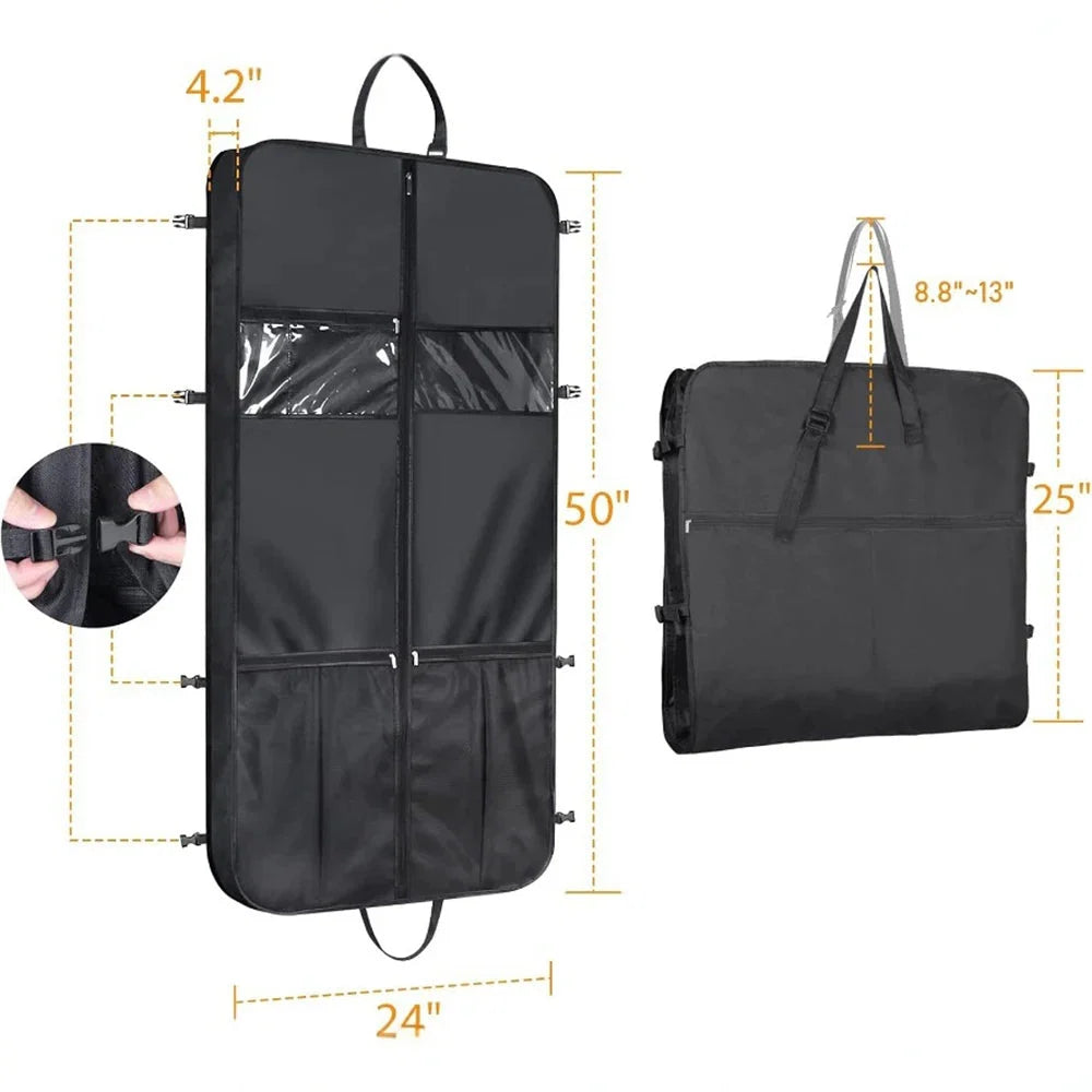 Garment Bag Foldable Oxford Fabric Multiple Pockets