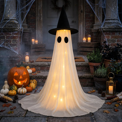 Ghost Decoration Witch Hat LED & Battery Operated