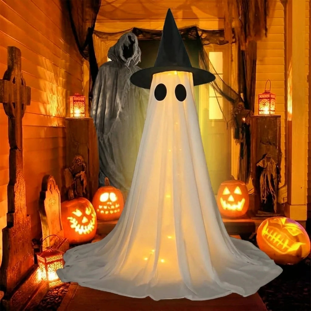 Ghost Decoration Witch Hat LED & Battery Operated