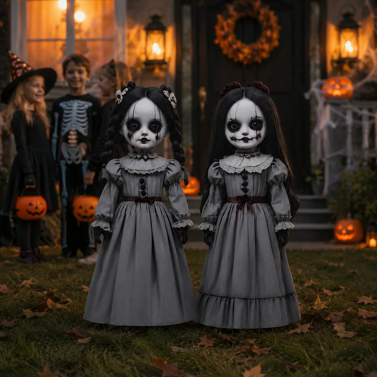 Ghost Doll Set Realistic Victorian Weatherproof Two Piece