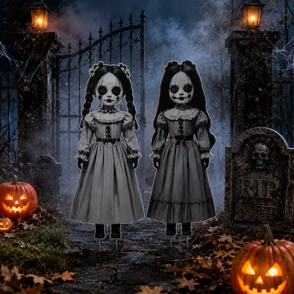 Ghost Doll Set Realistic Victorian Weatherproof Two Piece