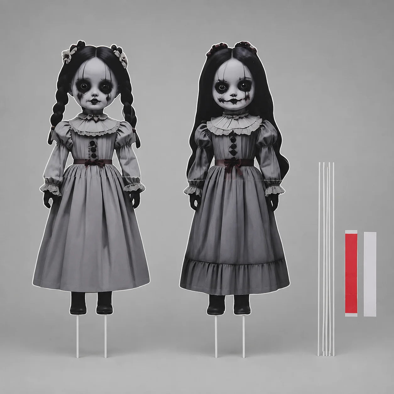 Ghost Doll Set Realistic Victorian Weatherproof Two Piece