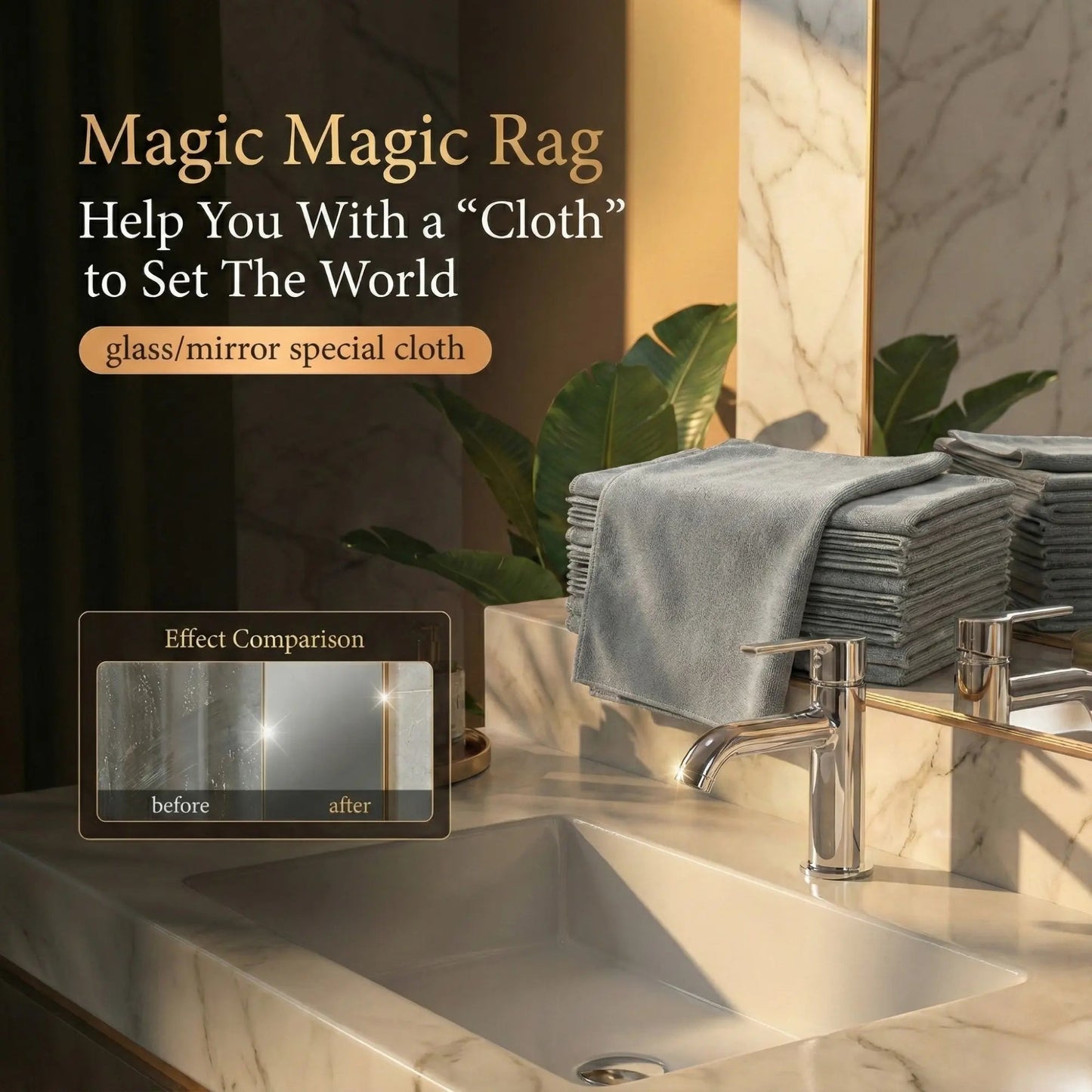 Glass Cleaning Cloths Microfiber Streak-Free Set of 10