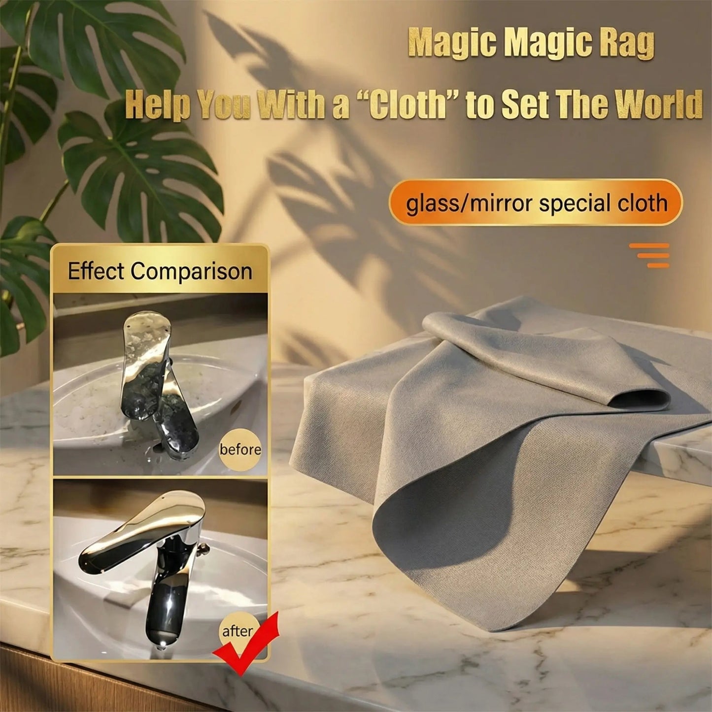 Glass Cleaning Cloths Microfiber Streak-Free Set of 10