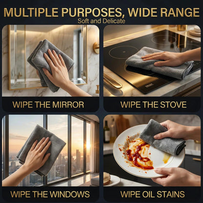 Glass Cleaning Cloths Microfiber Streak-Free Set of 10