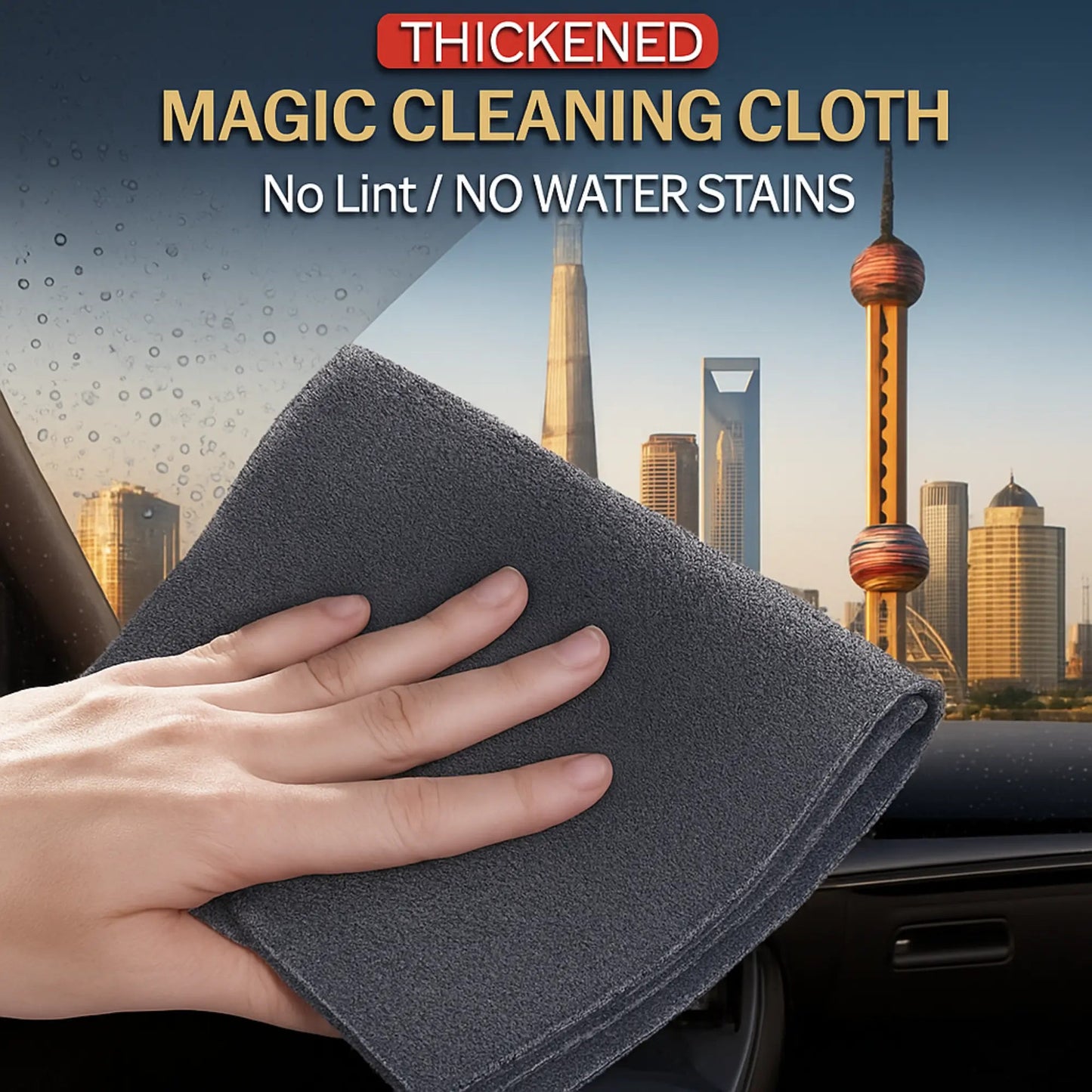 Glass Cleaning Cloths Microfiber Streak-Free Set of 10