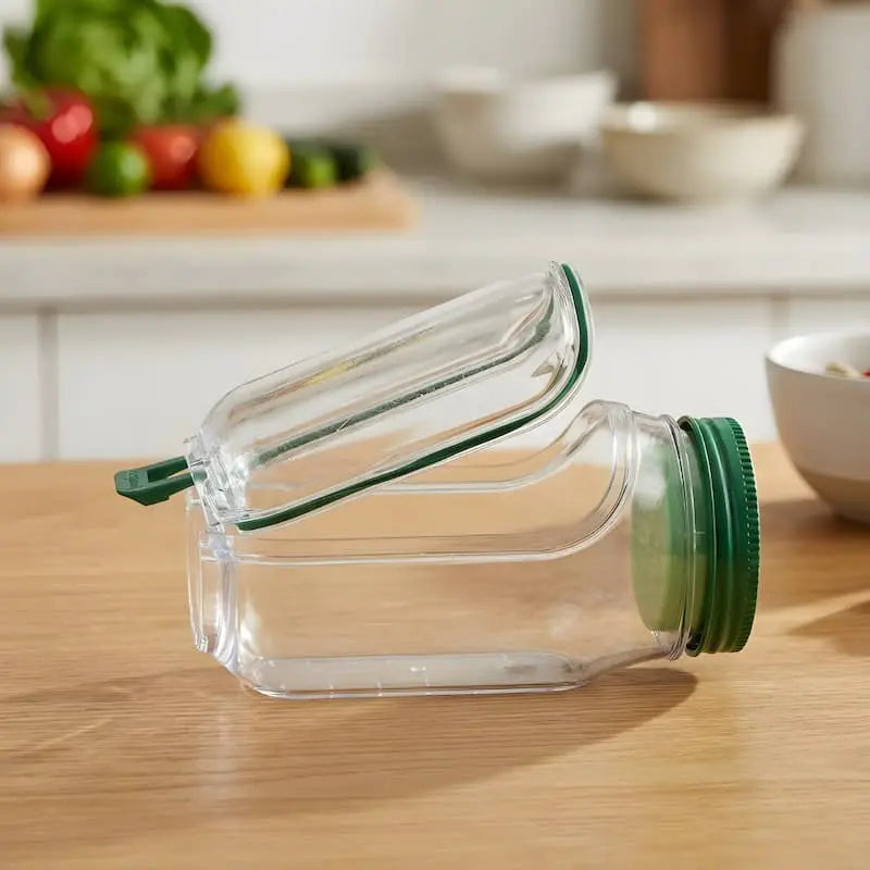 Glass Salad Container Leak-Proof Screw Lid & Dressing Compartment