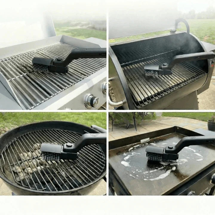 Grill Brush Motorized Rotating USB Rechargeable & Interchangeable Heads